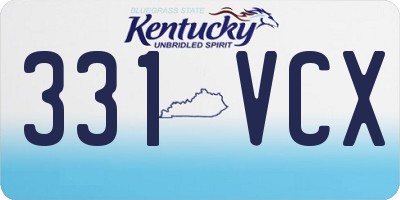 KY license plate 331VCX