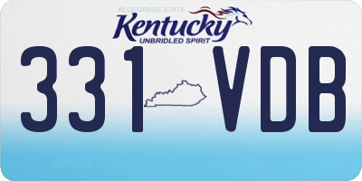 KY license plate 331VDB