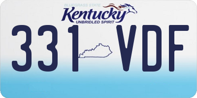 KY license plate 331VDF