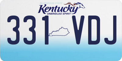 KY license plate 331VDJ
