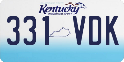 KY license plate 331VDK