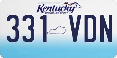 KY license plate 331VDN