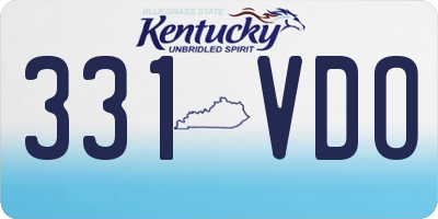 KY license plate 331VDO