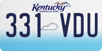 KY license plate 331VDU