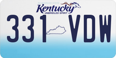 KY license plate 331VDW