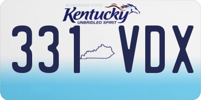 KY license plate 331VDX