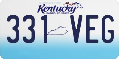 KY license plate 331VEG