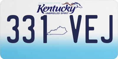KY license plate 331VEJ