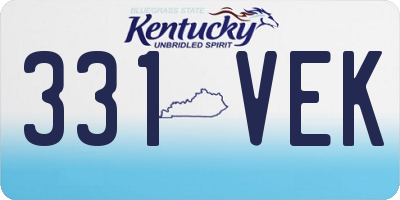 KY license plate 331VEK