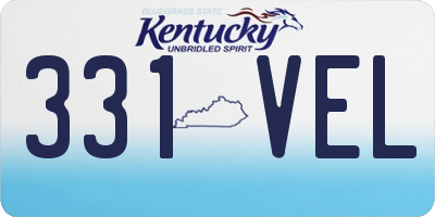 KY license plate 331VEL