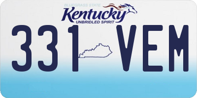 KY license plate 331VEM