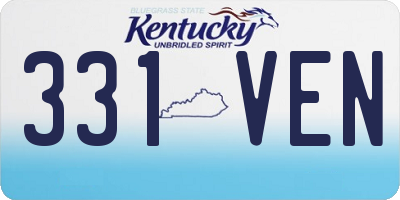 KY license plate 331VEN