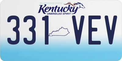 KY license plate 331VEV