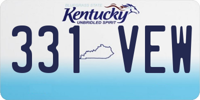 KY license plate 331VEW