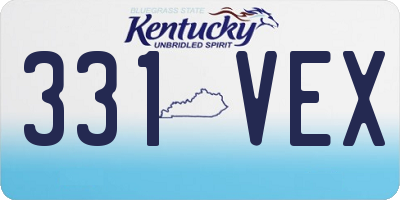 KY license plate 331VEX