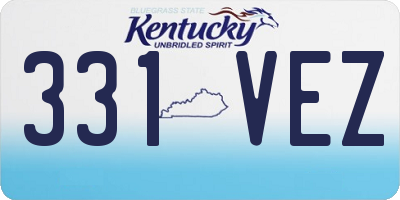 KY license plate 331VEZ