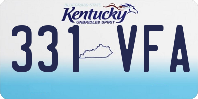 KY license plate 331VFA