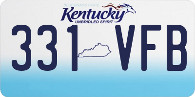 KY license plate 331VFB