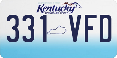 KY license plate 331VFD