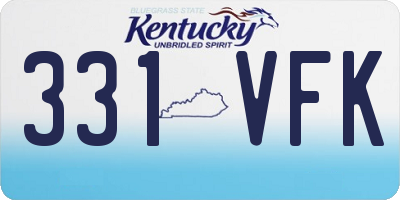 KY license plate 331VFK