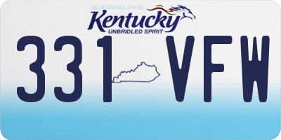 KY license plate 331VFW