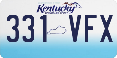 KY license plate 331VFX
