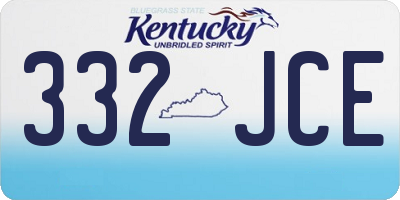 KY license plate 332JCE