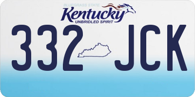 KY license plate 332JCK