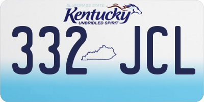 KY license plate 332JCL