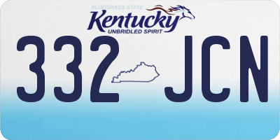 KY license plate 332JCN