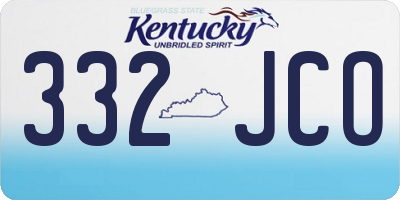 KY license plate 332JCO