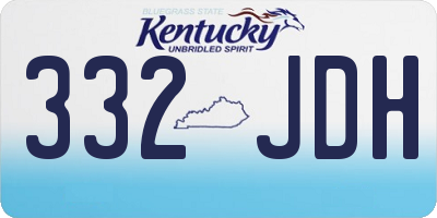 KY license plate 332JDH