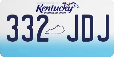 KY license plate 332JDJ