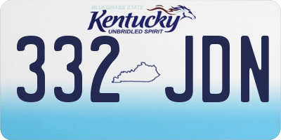 KY license plate 332JDN