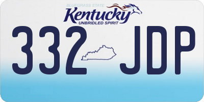 KY license plate 332JDP
