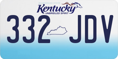 KY license plate 332JDV