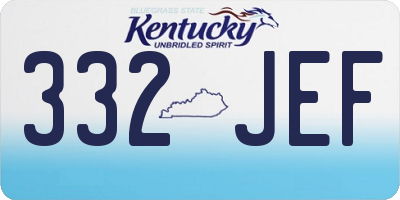 KY license plate 332JEF