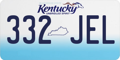 KY license plate 332JEL