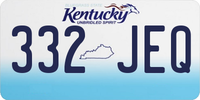 KY license plate 332JEQ