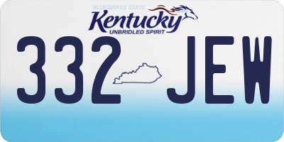 KY license plate 332JEW