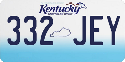 KY license plate 332JEY