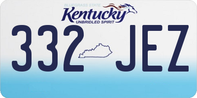 KY license plate 332JEZ