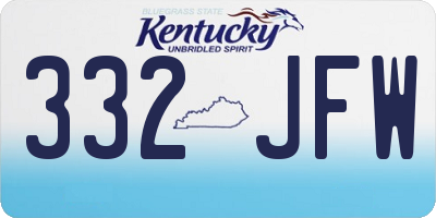 KY license plate 332JFW