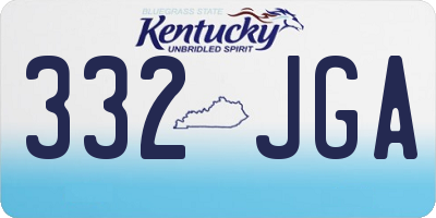 KY license plate 332JGA