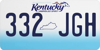 KY license plate 332JGH