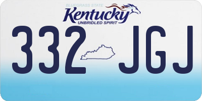 KY license plate 332JGJ