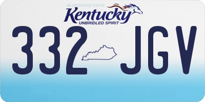 KY license plate 332JGV