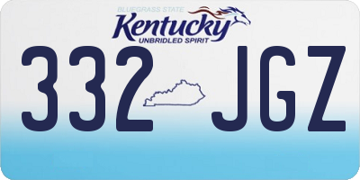 KY license plate 332JGZ