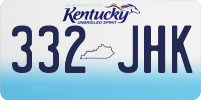 KY license plate 332JHK