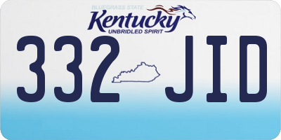 KY license plate 332JID